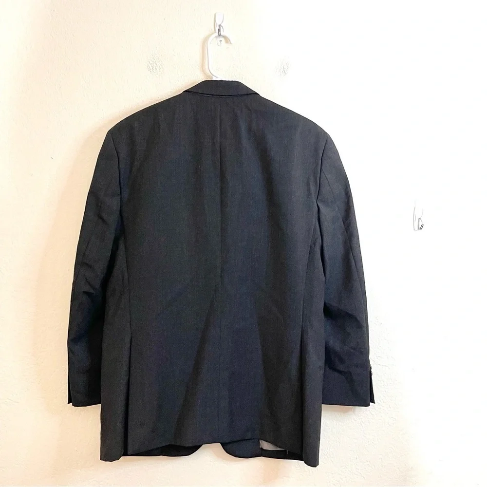 Pronto Uomo Two Buttons Wool Blend Blazer Suit Jacket Size 40R Black